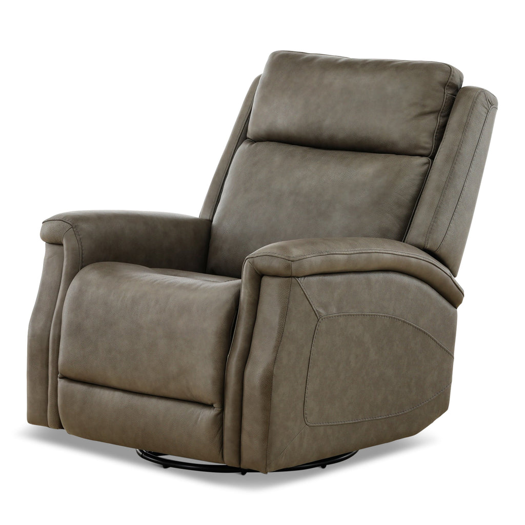 Eddystone Leather Power Swivel Glider Recliner with ZeroGravity - Reclining