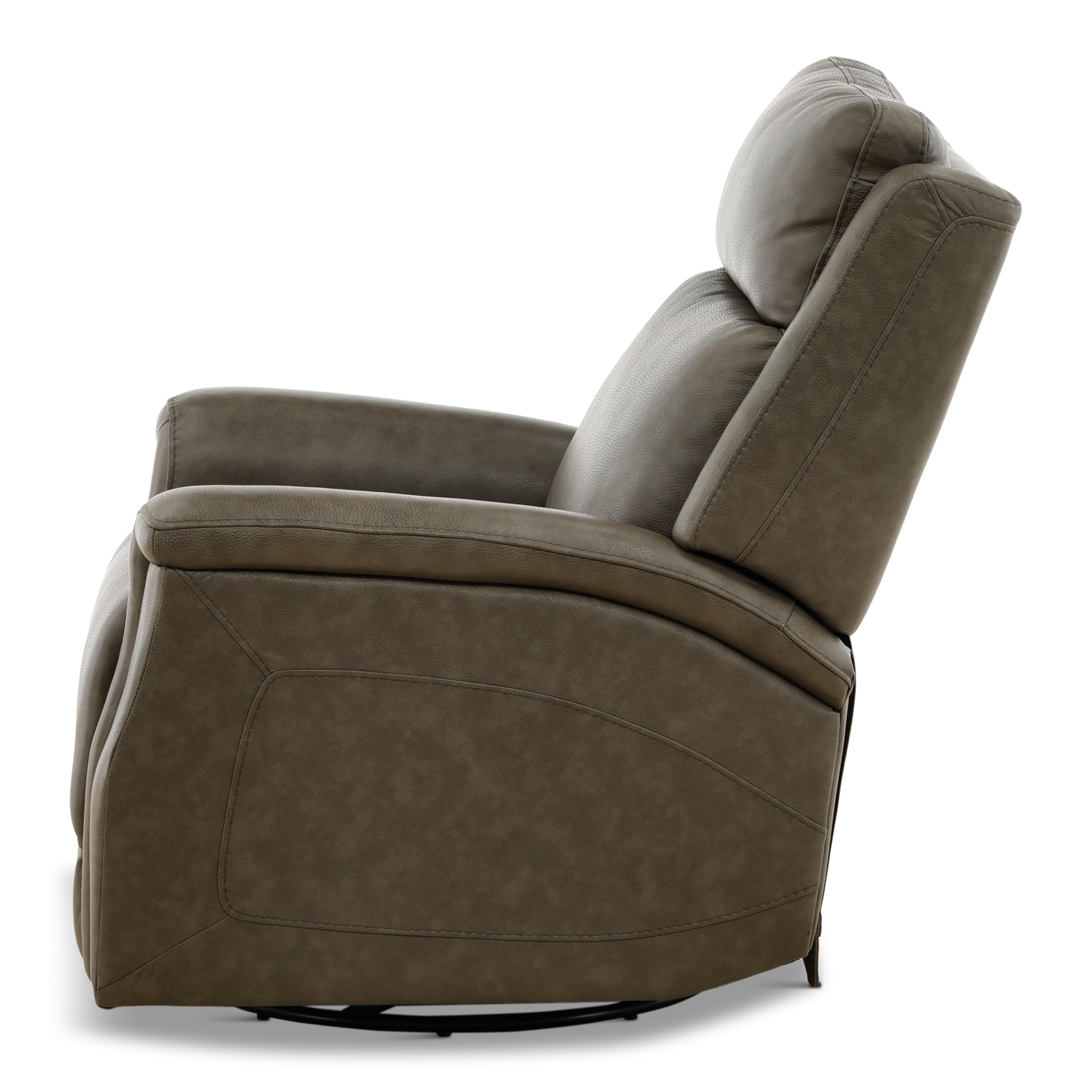 Eddystone Leather Power Swivel Glider Recliner with ZeroGravity - Reclining