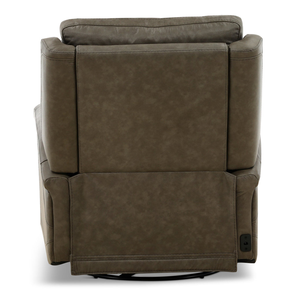 Eddystone Leather Power Swivel Glider Recliner with ZeroGravity - Reclining