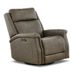 Eddystone Leather Power Swivel Glider Recliner with ZeroGravity - Reclining