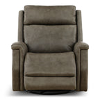 Eddystone Leather Power Swivel Glider Recliner with ZeroGravity - Reclining