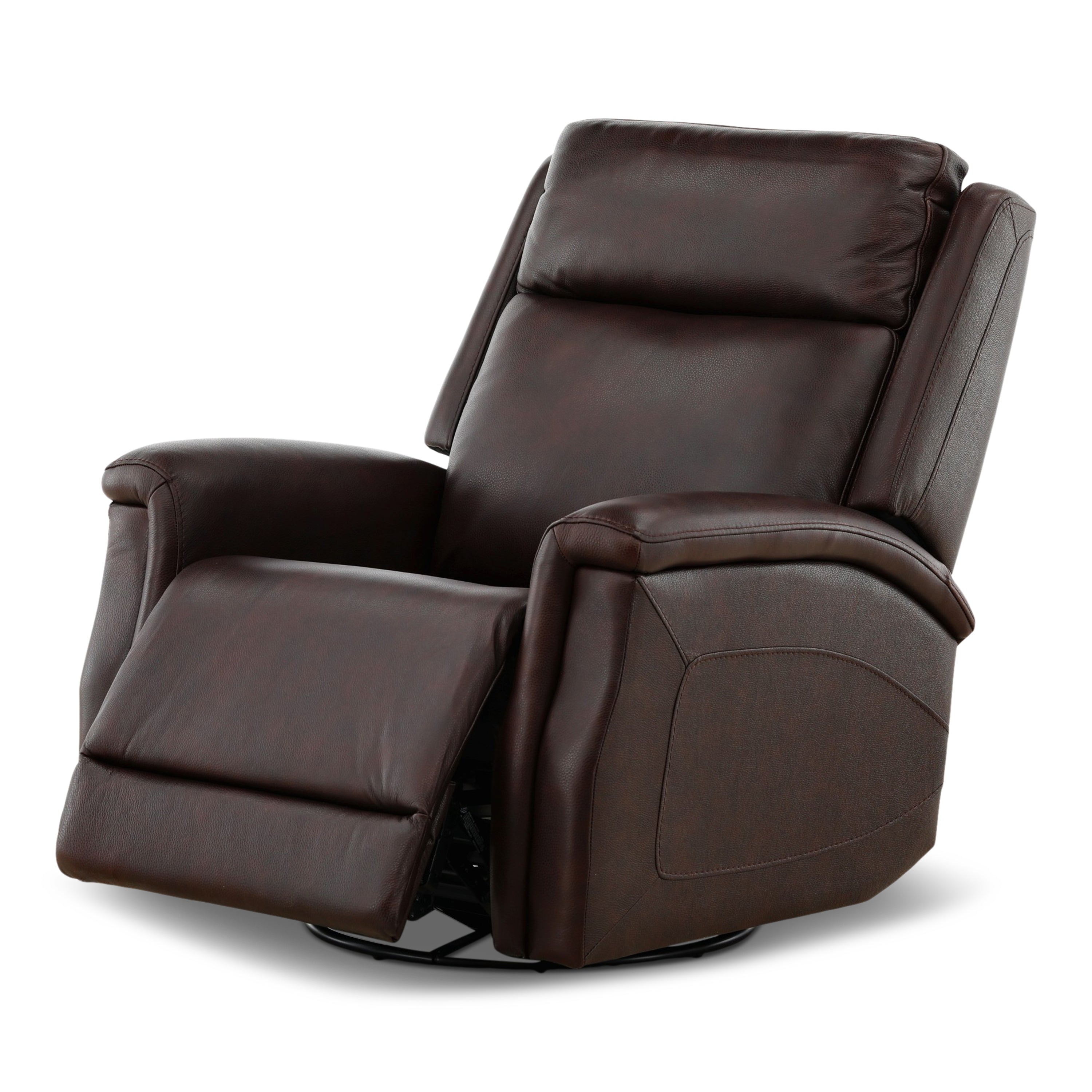 Eddystone Leather Power Swivel Glider Recliner with ZeroGravity - Reclining