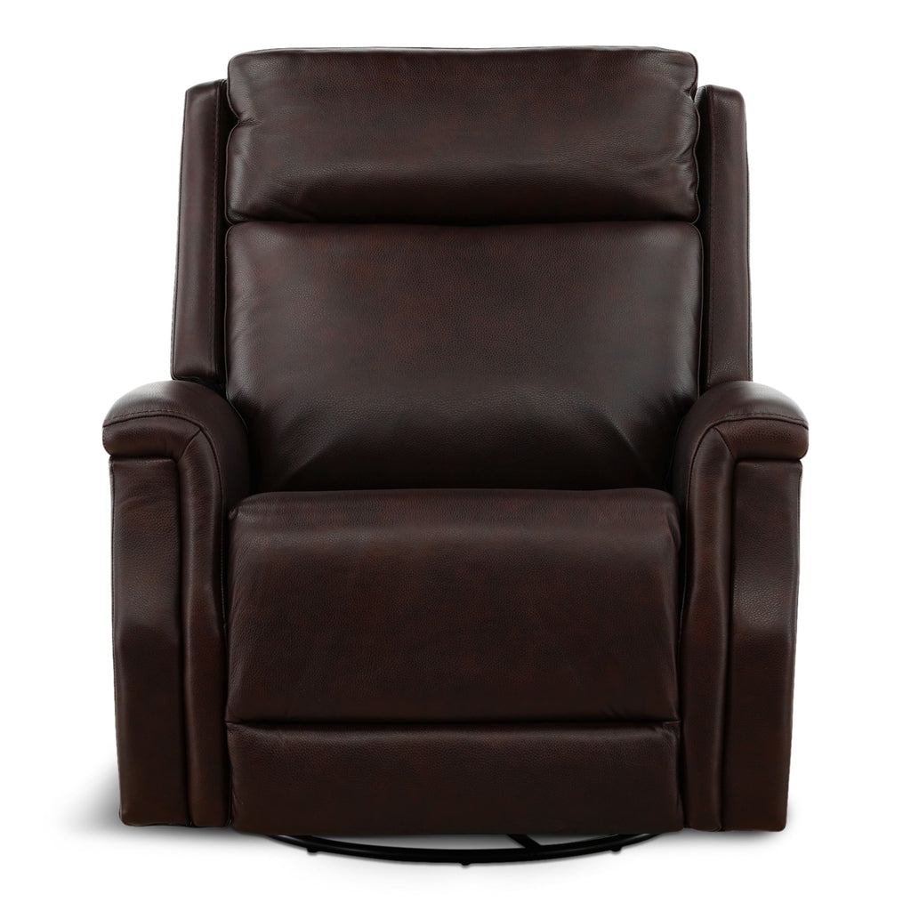 Eddystone Leather Power Swivel Glider Recliner with ZeroGravity - Reclining