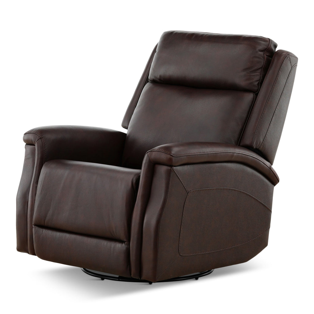 Eddystone Leather Power Swivel Glider Recliner with ZeroGravity - Reclining