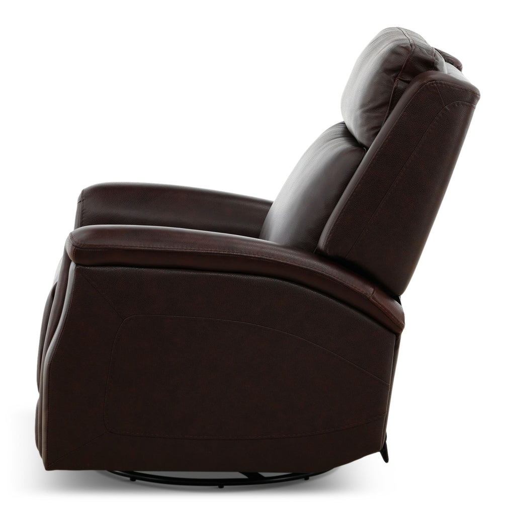 Eddystone Leather Power Swivel Glider Recliner with ZeroGravity - Reclining