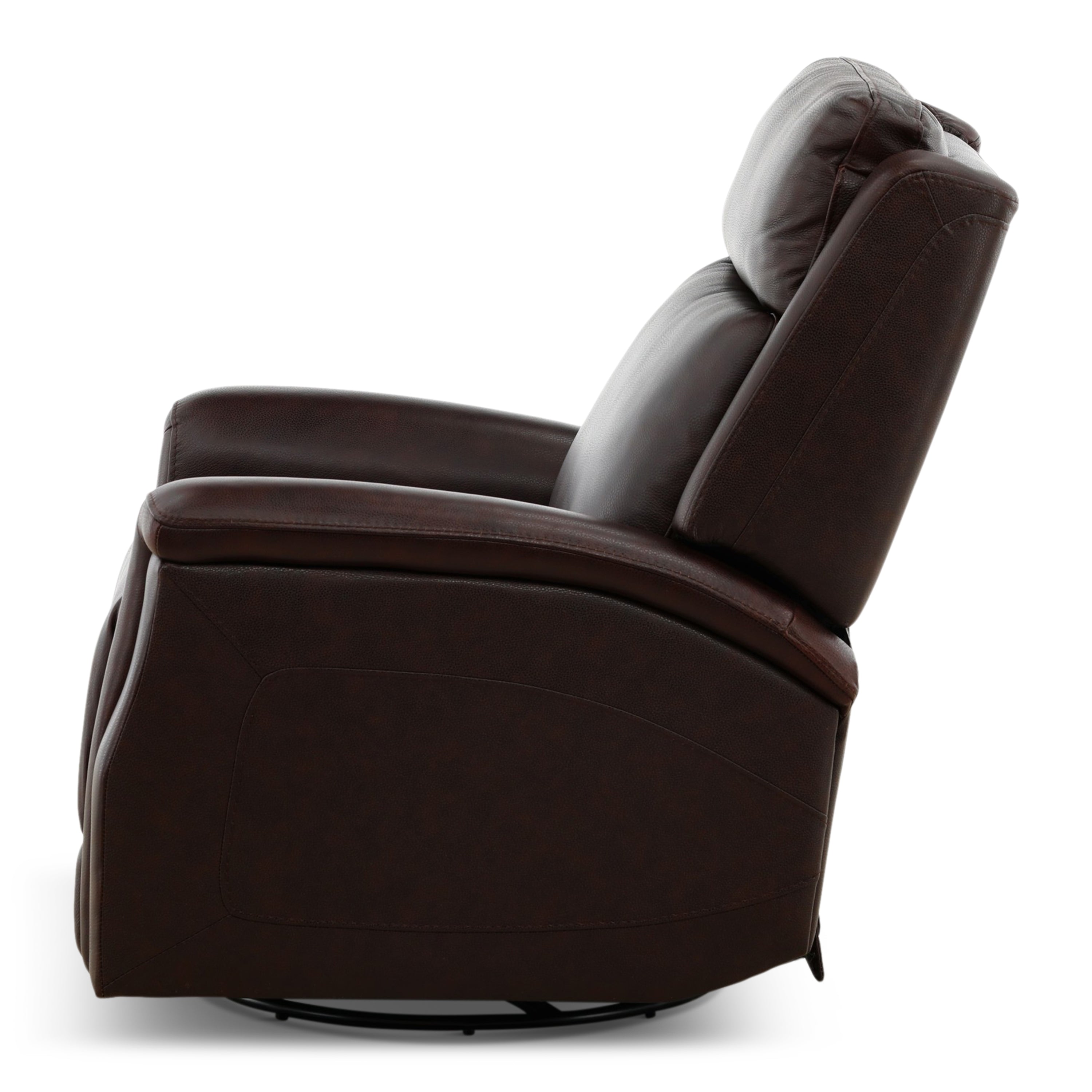 Eddystone Leather Power Swivel Glider Recliner with ZeroGravity - Reclining