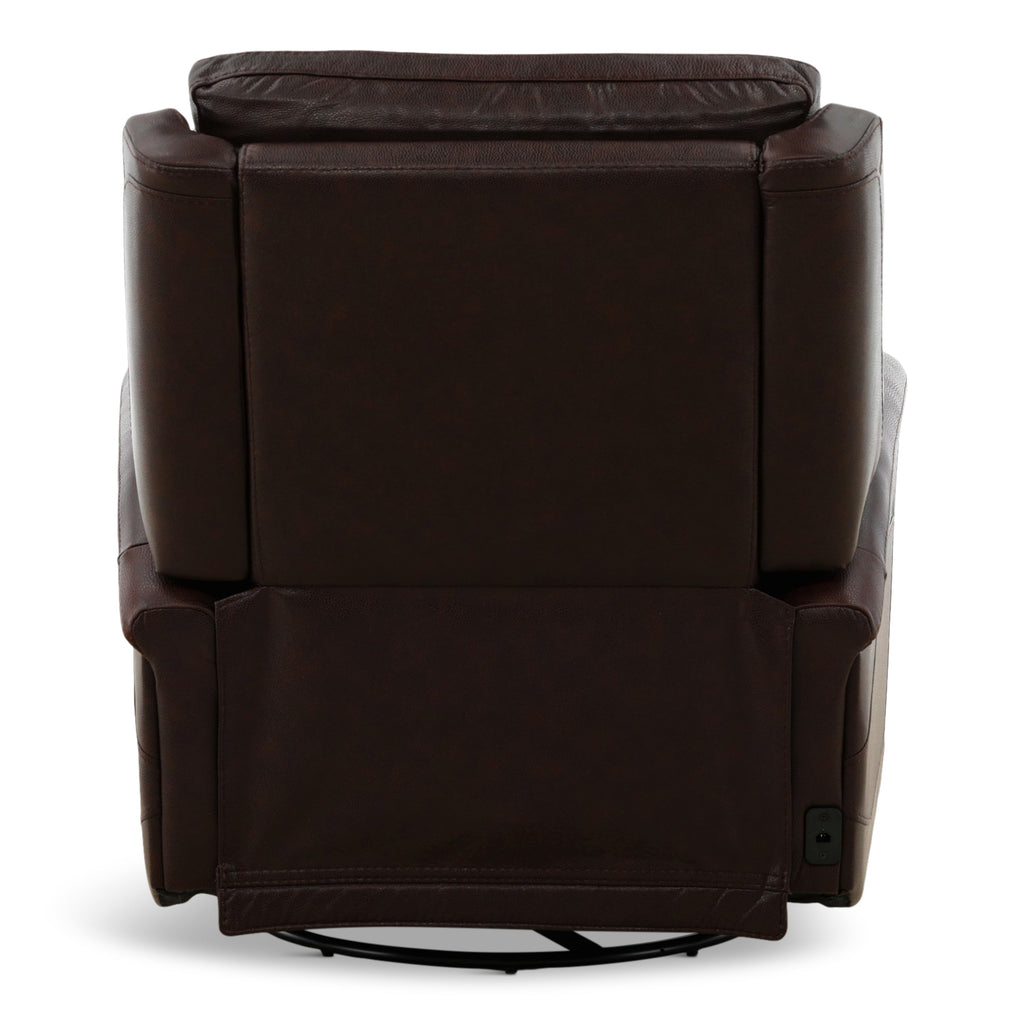 Eddystone Leather Power Swivel Glider Recliner with ZeroGravity - Reclining