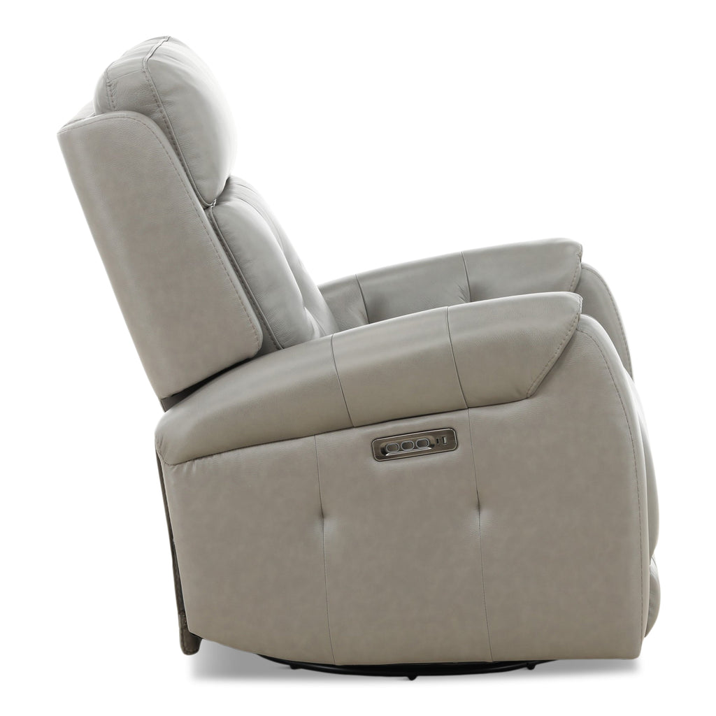 Fairview Leather Power Swivel Glider - Decor