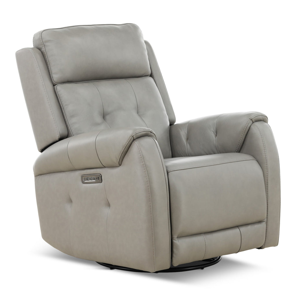 Fairview Leather Power Swivel Glider - Decor