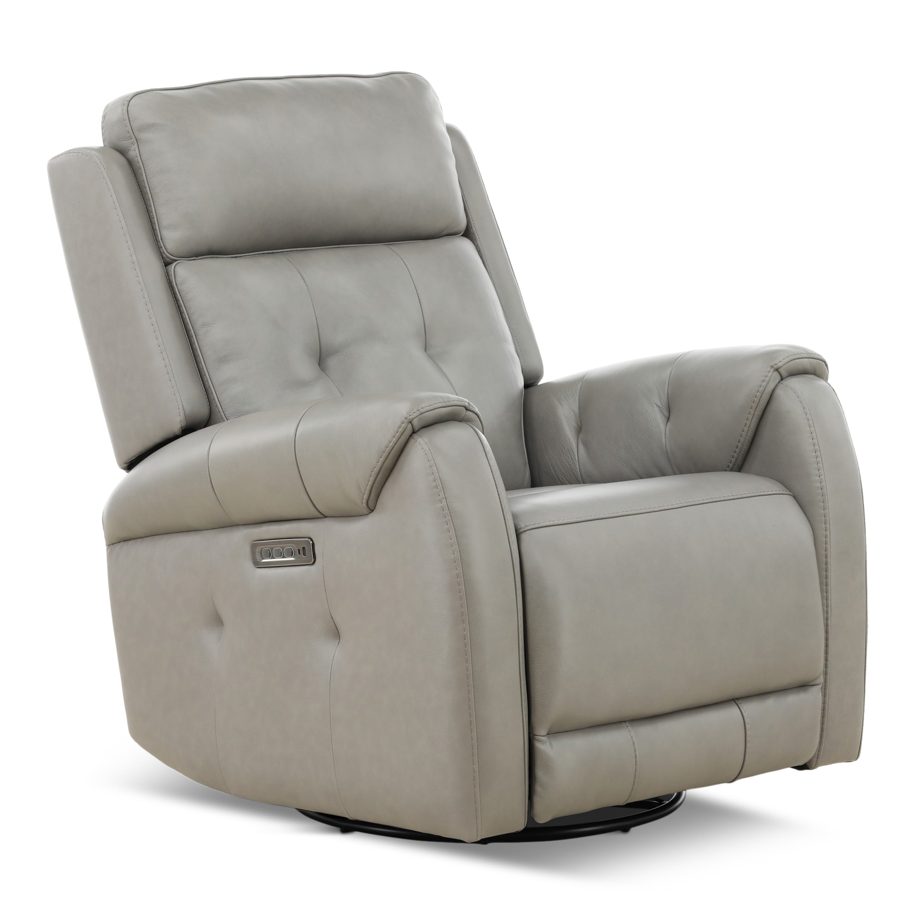 Fairview Leather Power Swivel Glider - Decor