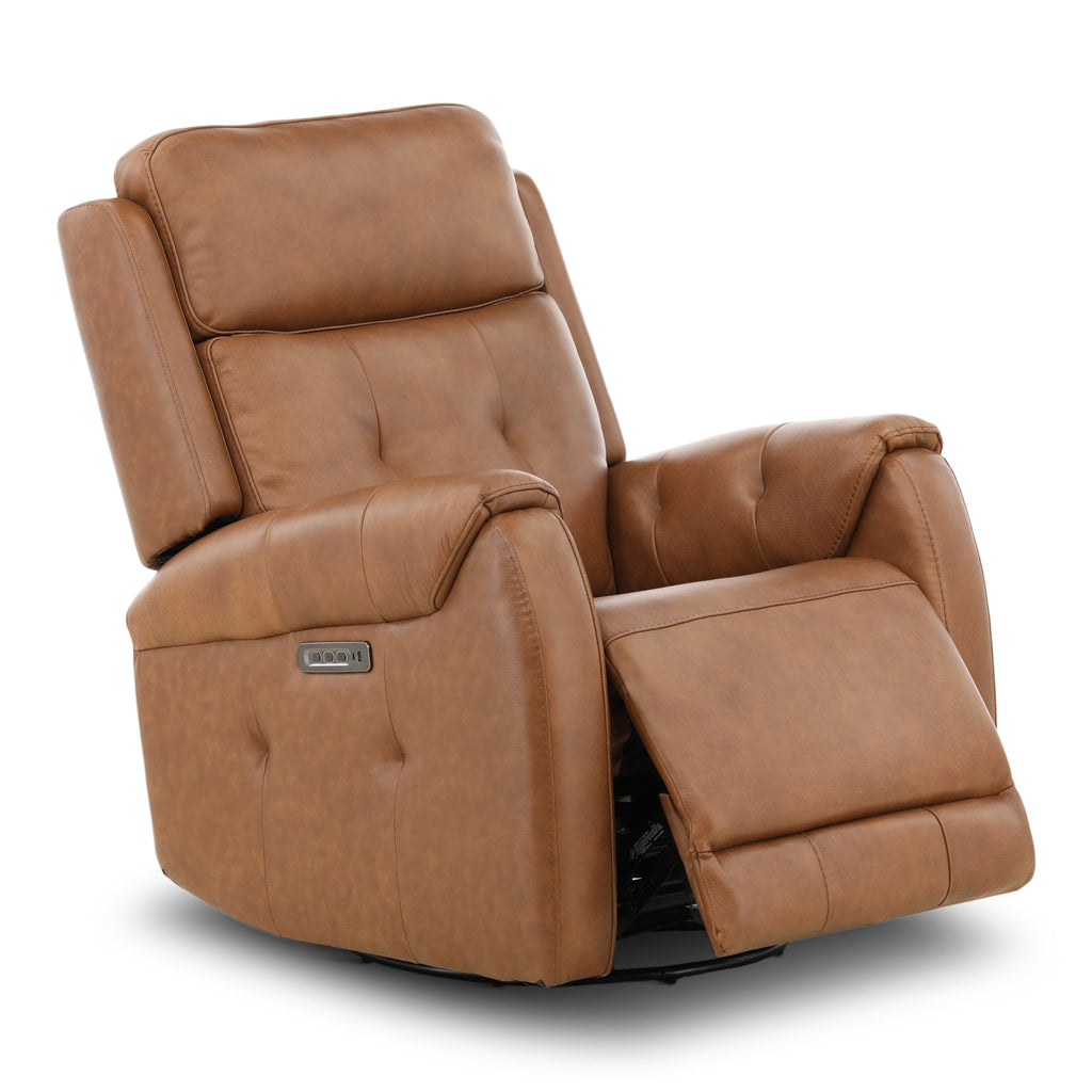 Fairview Leather Power Swivel Glider - Decor