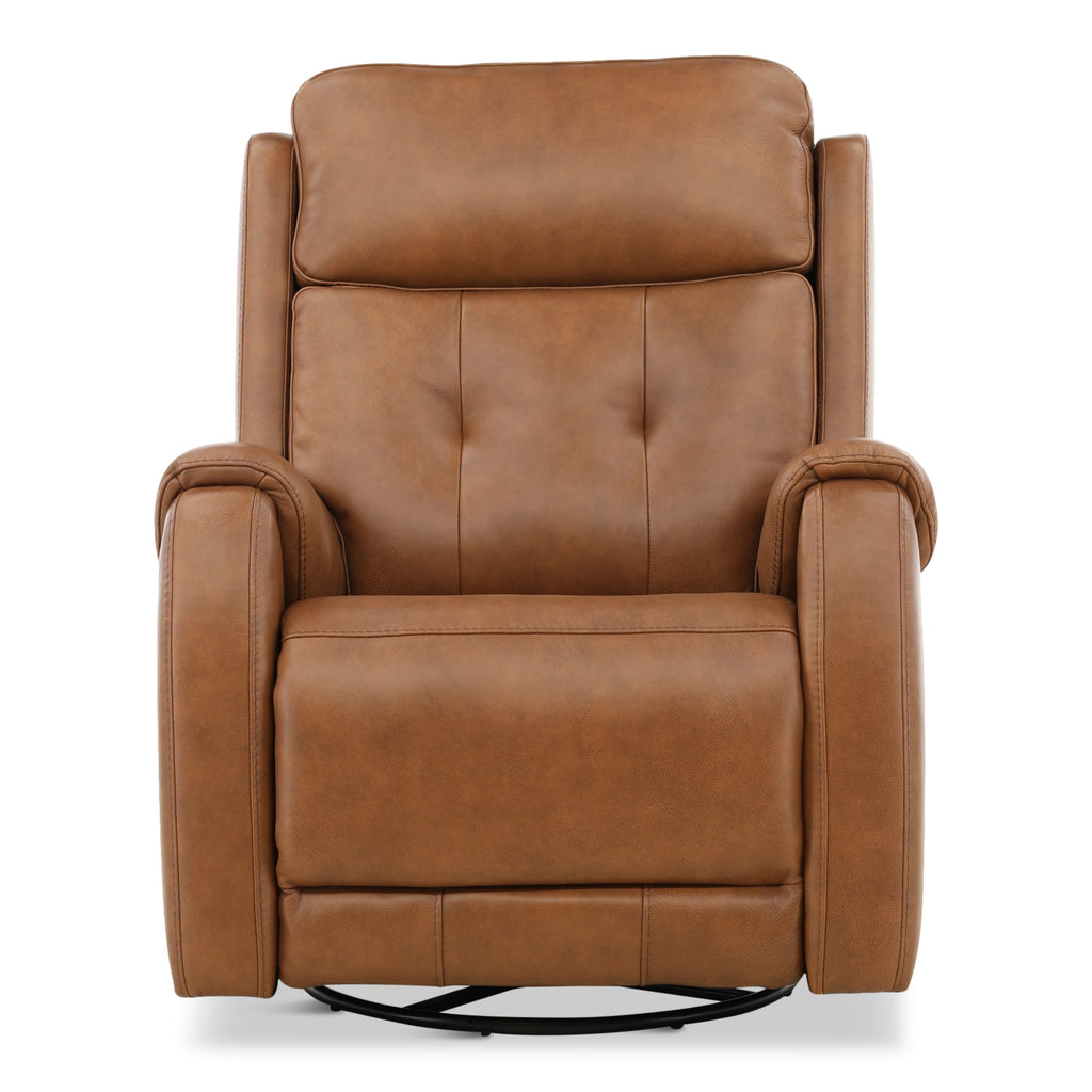 Fairview Leather Power Swivel Glider - Decor