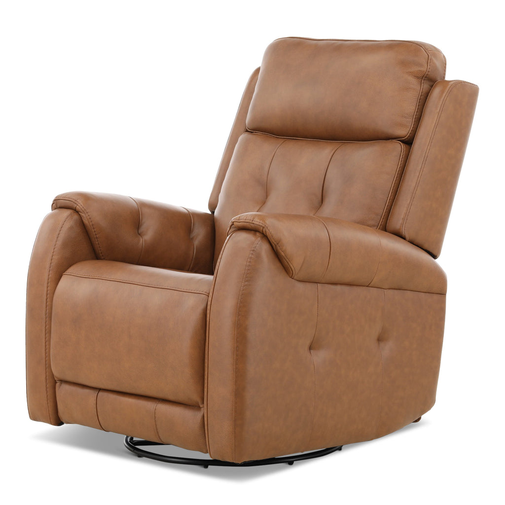 Fairview Leather Power Swivel Glider - Decor
