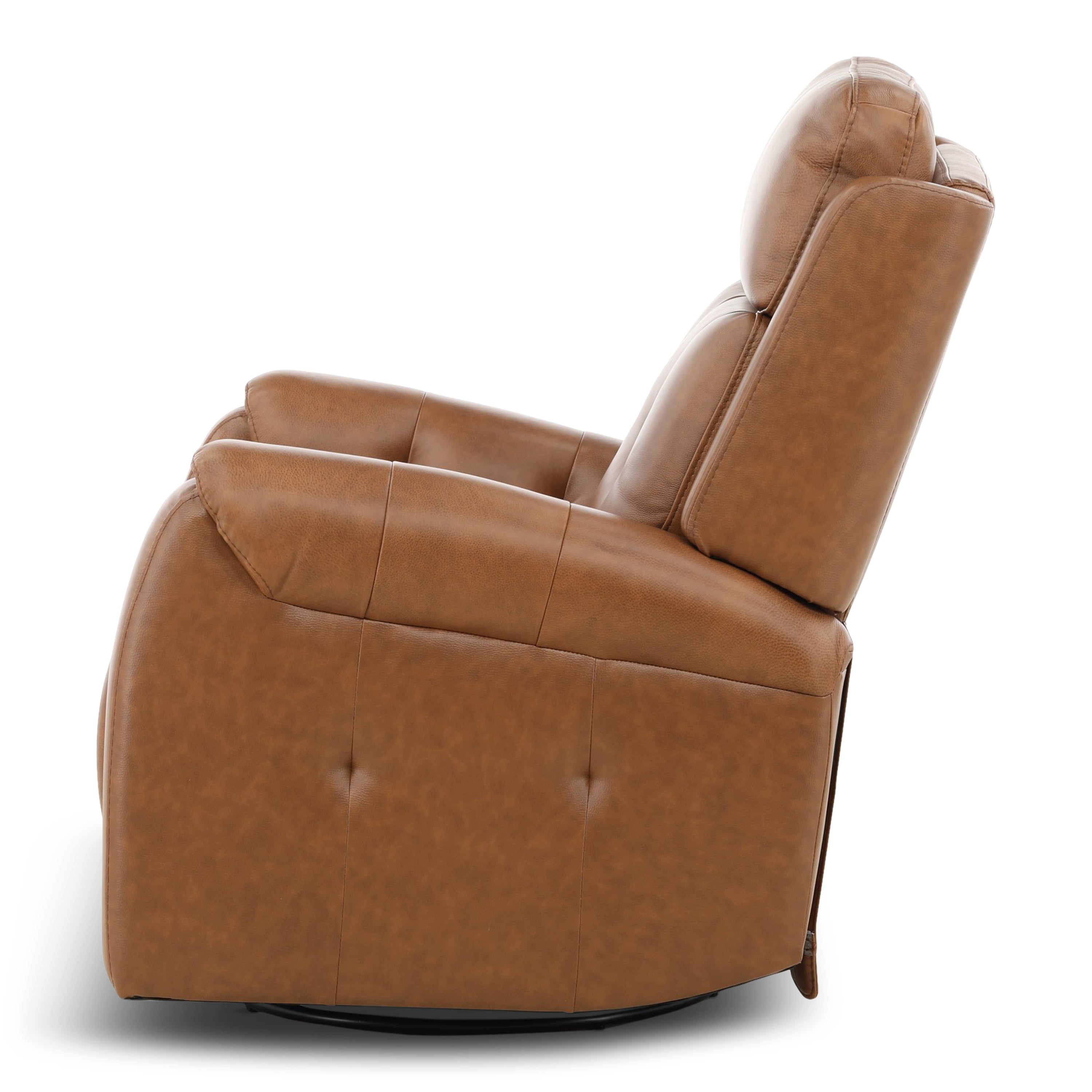 Fairview Leather Power Swivel Glider - Decor