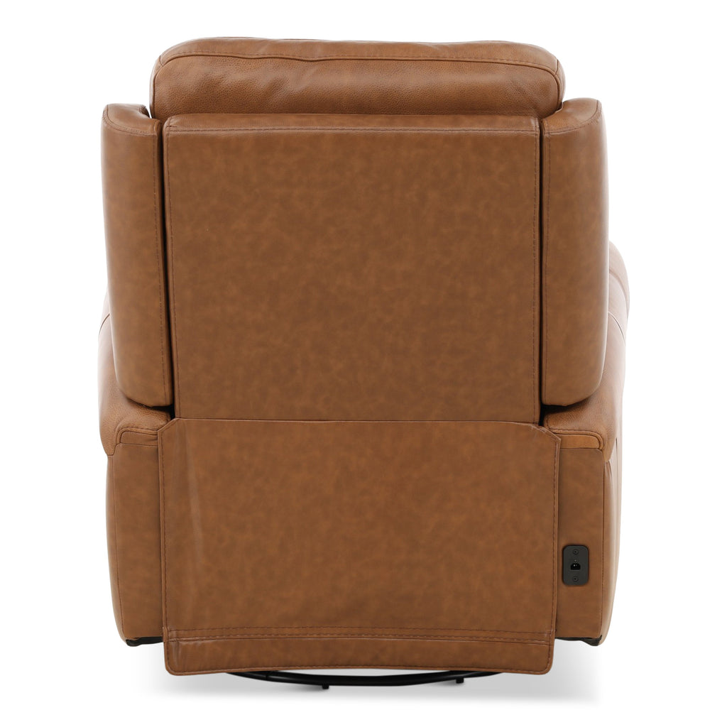 Fairview Leather Power Swivel Glider - Decor