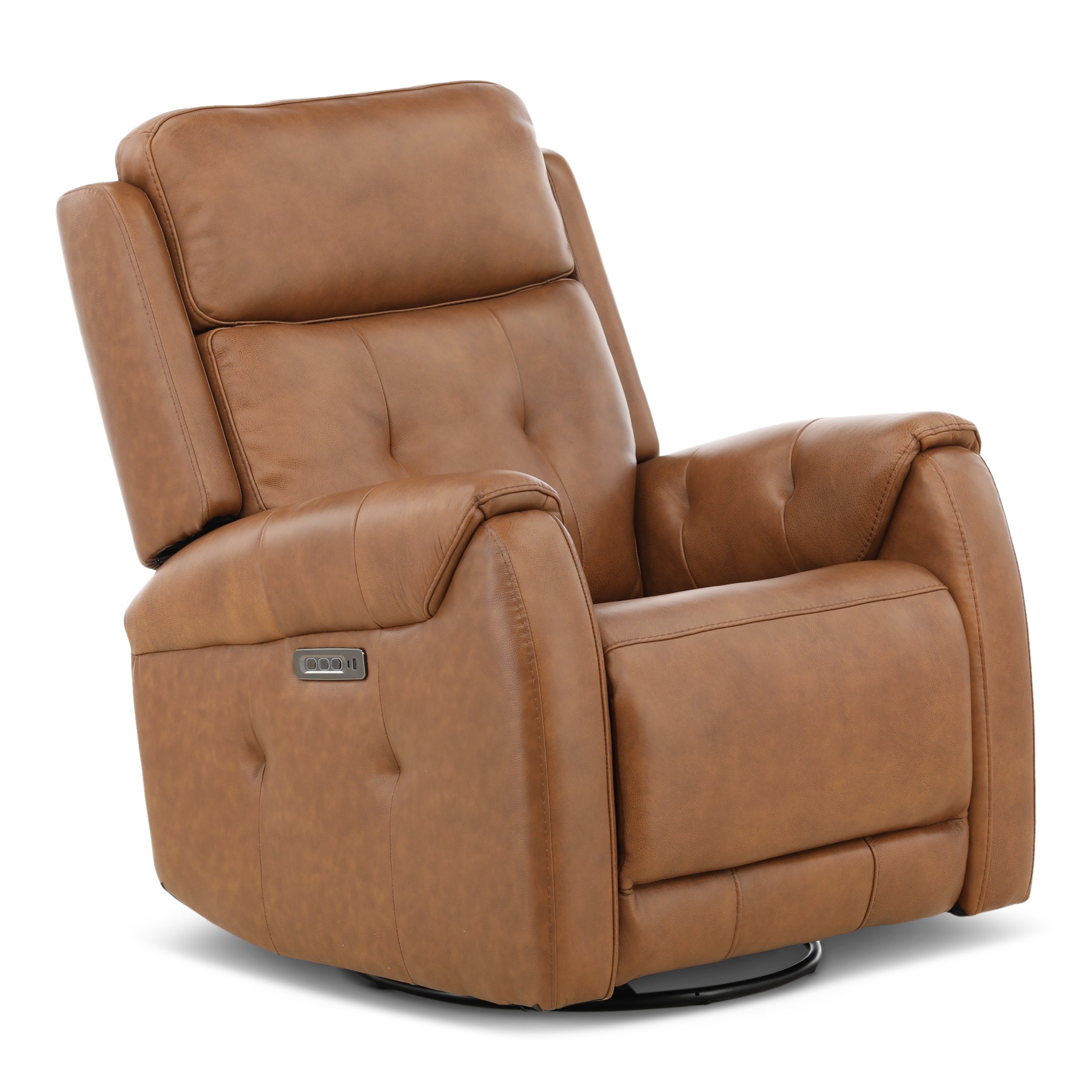 Fairview Leather Power Swivel Glider - Decor