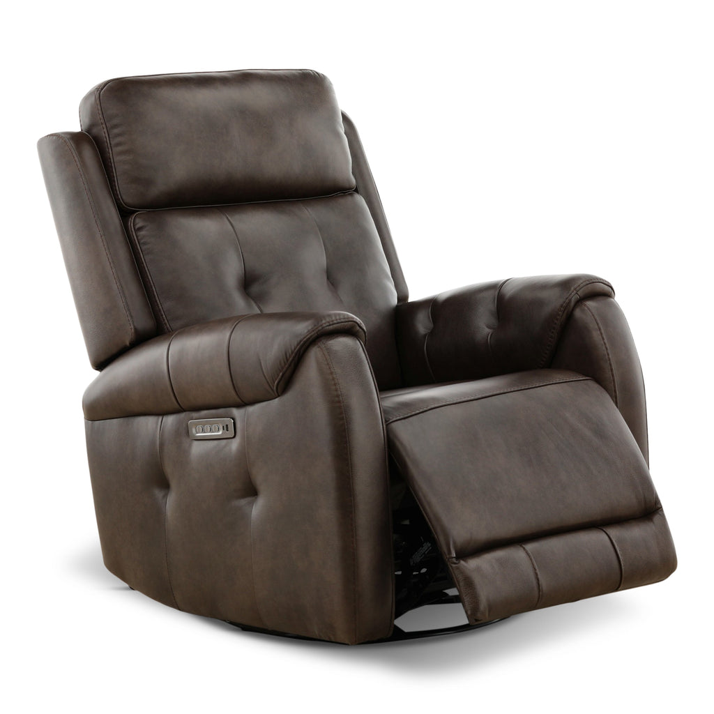 Fairview Leather Power Swivel Glider - Decor