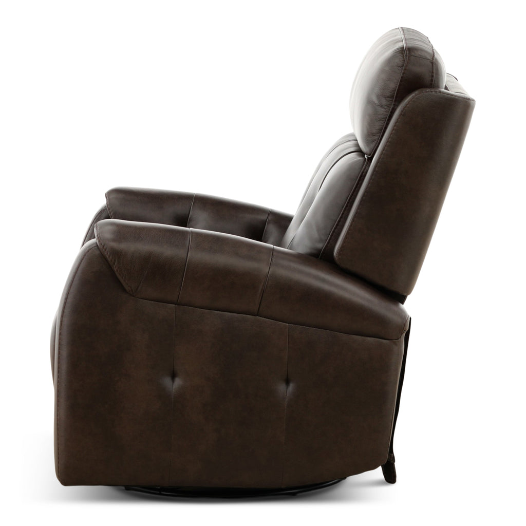 Fairview Leather Power Swivel Glider - Decor