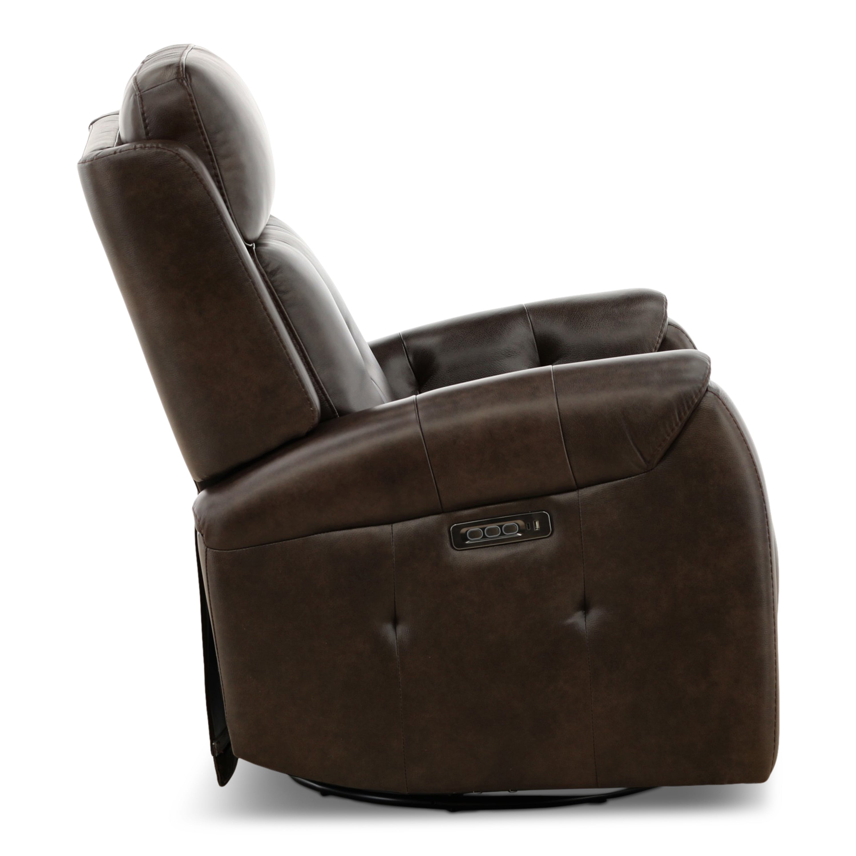 Fairview Leather Power Swivel Glider - Decor