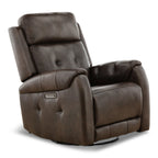 Fairview Leather Power Swivel Glider - Decor