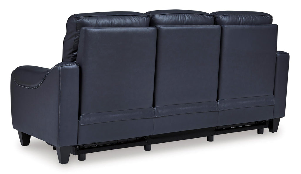 Mercomatic Leather Power Reclining Sofa - Ocean