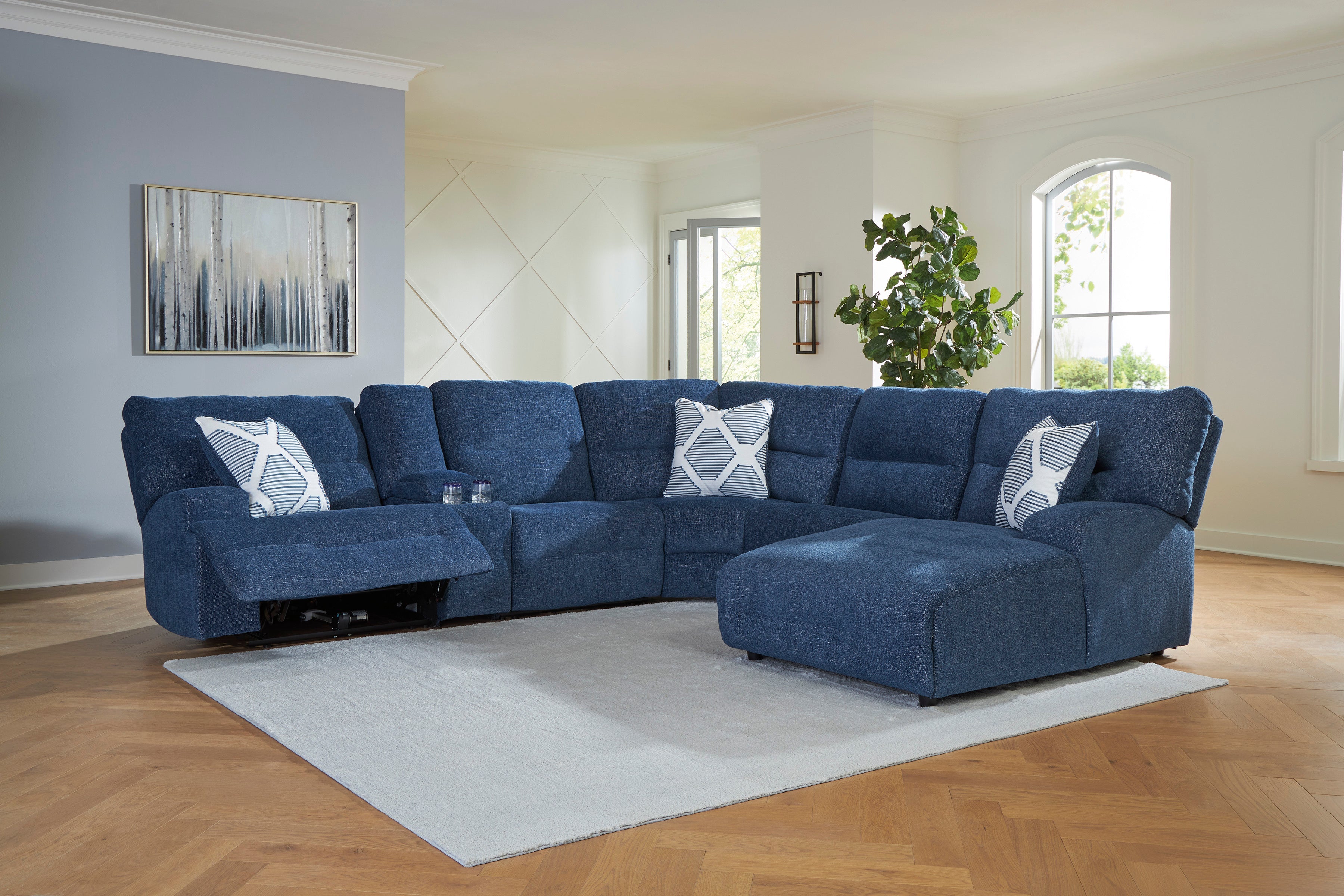 Acklen Place Right-Facing 6-Piece Power Reclining Sectional with Chaise - Set