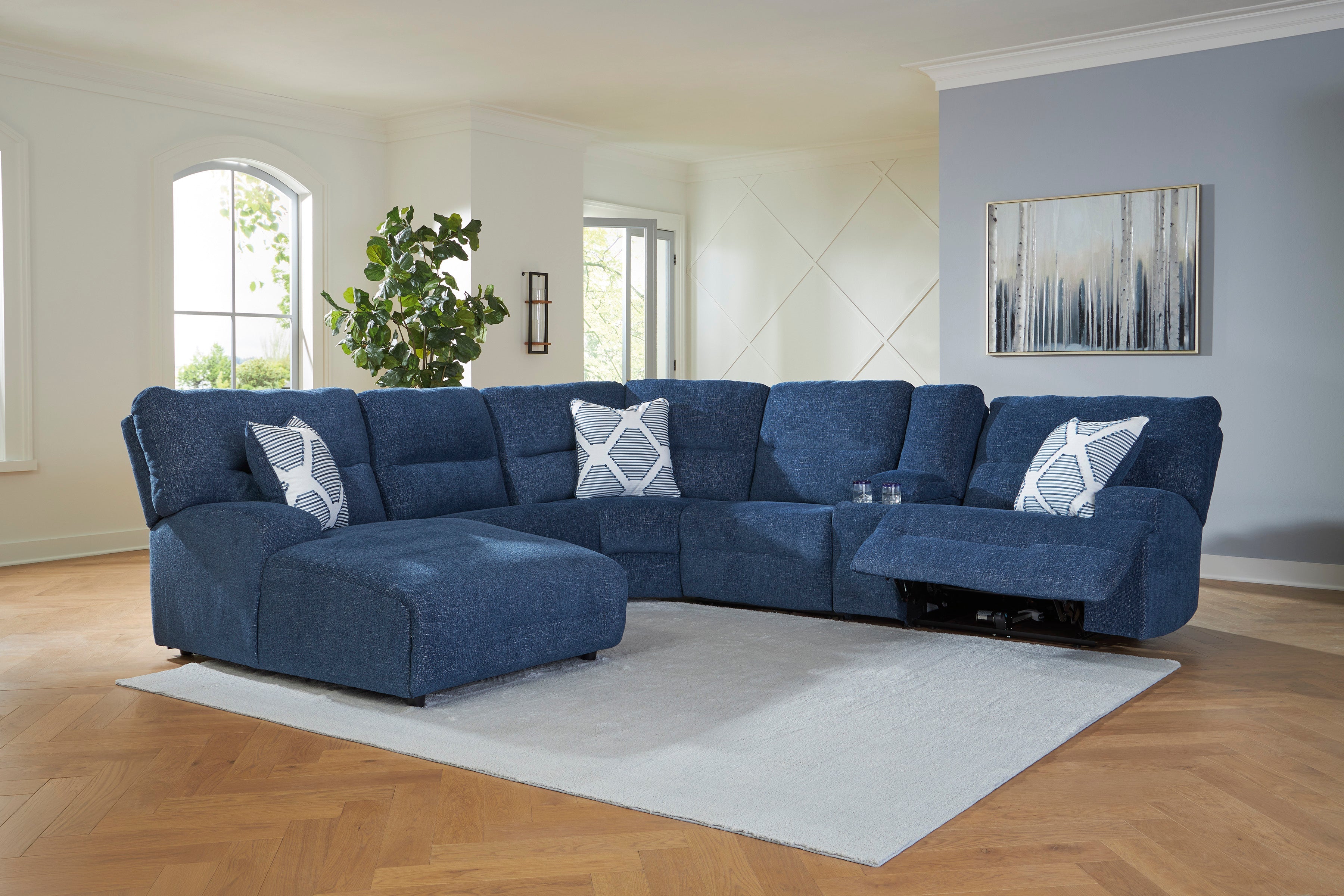 Acklen Place Left-Facing 6-Piece Power Reclining Sectional with Chaise - Set