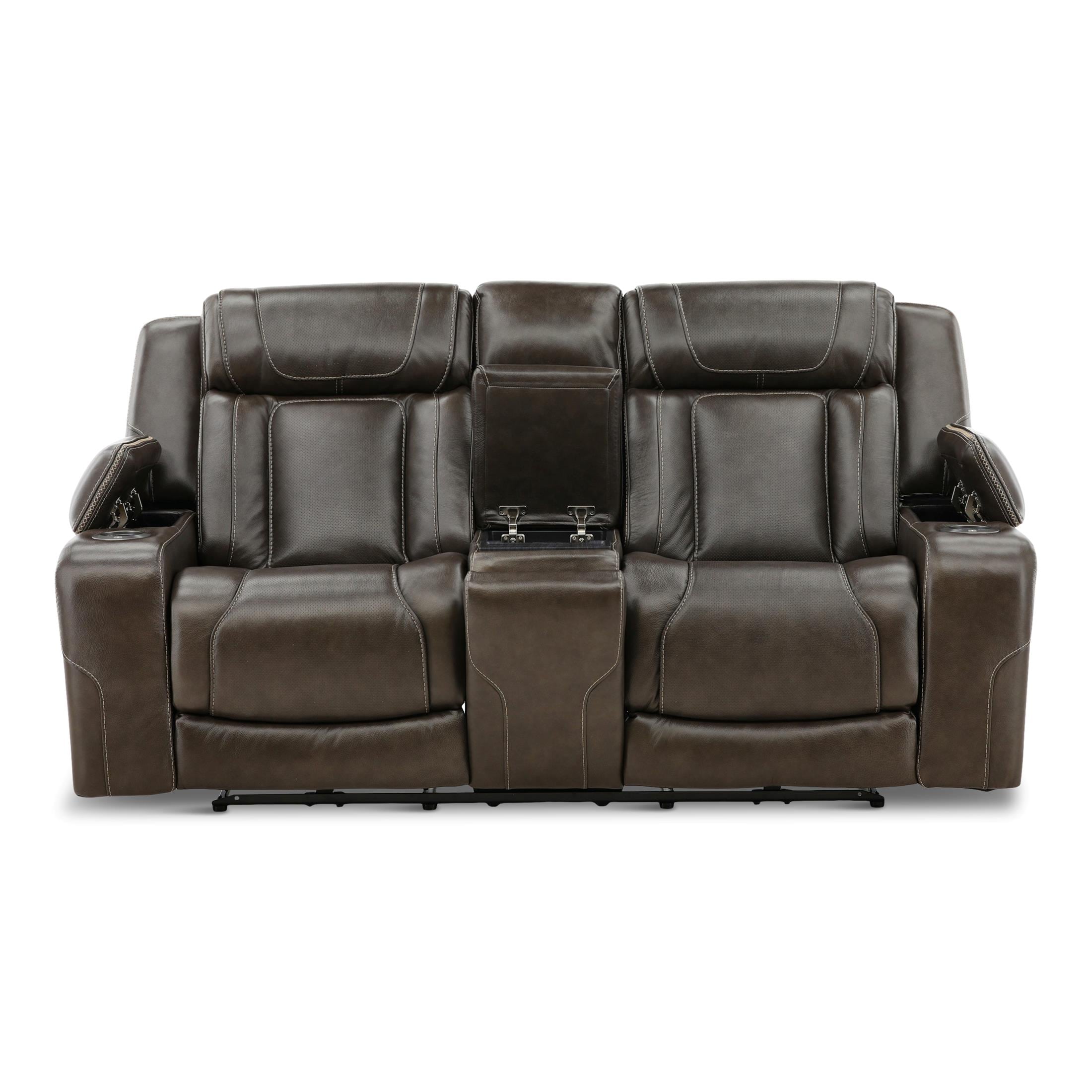 Denver Power Console Loveseat - Leather