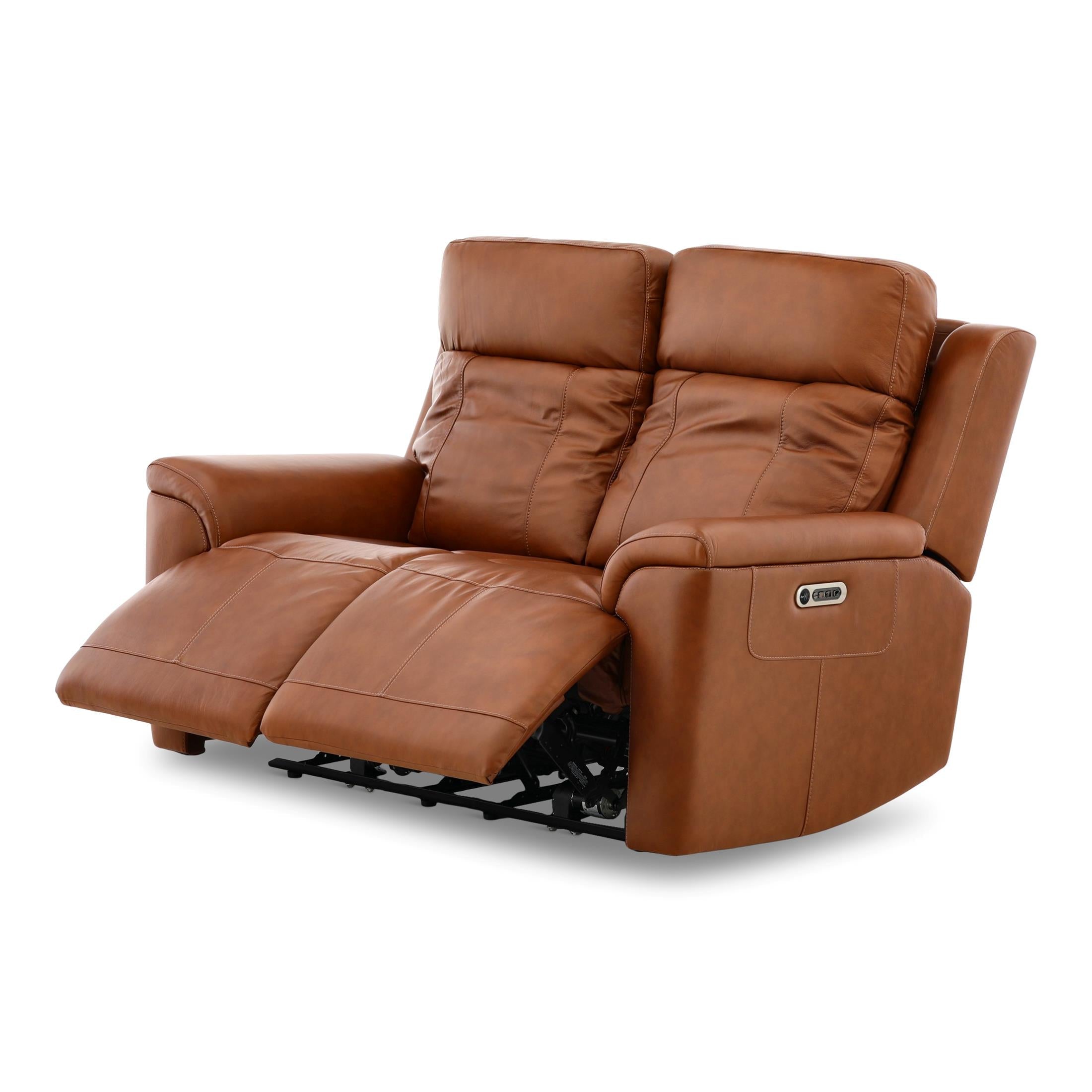 Adrian Leather Power Reclining Loveseat - Indoor