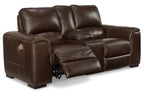 Alessandro Power Reclining Console Loveseat - Leather