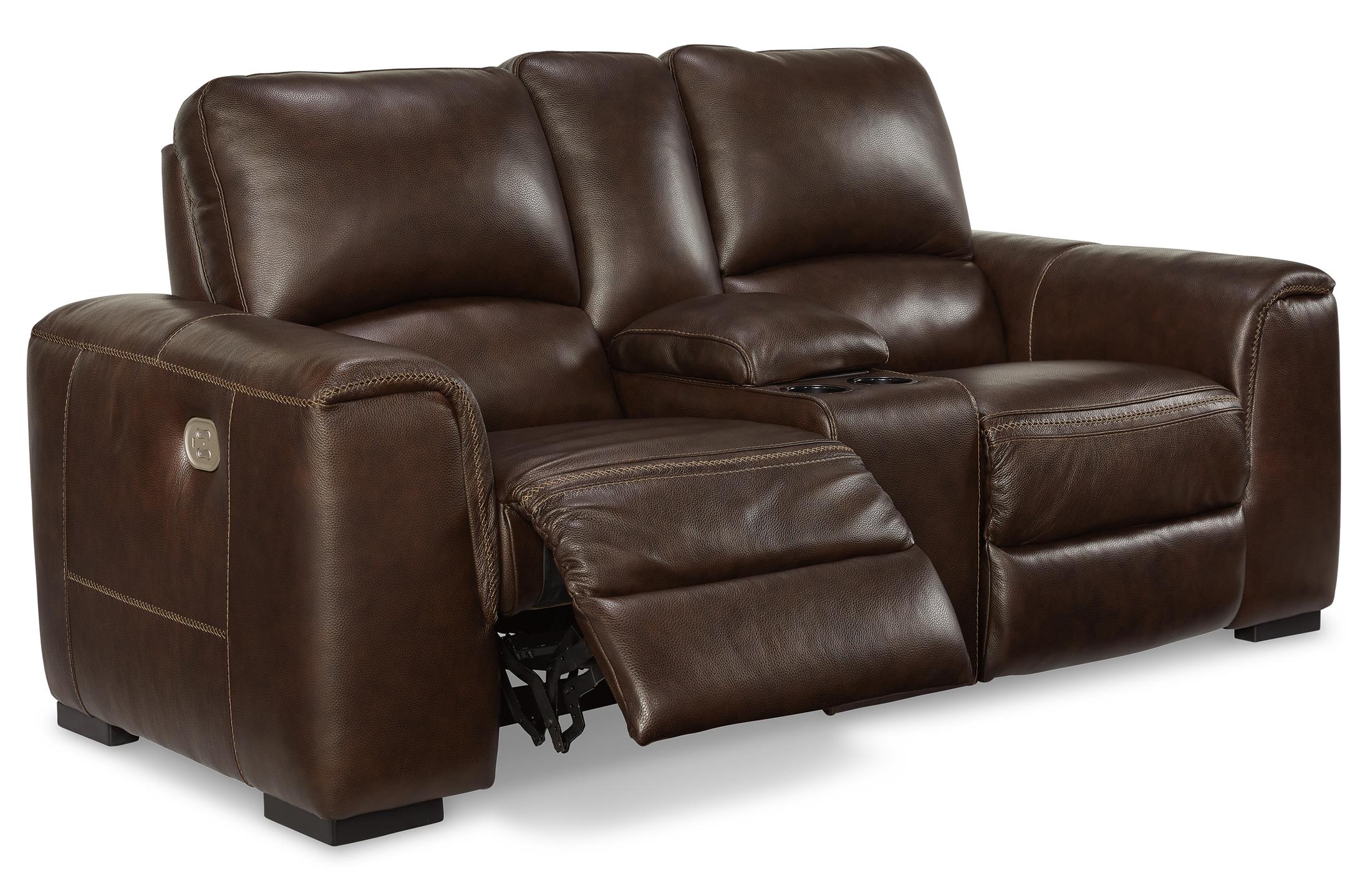 Alessandro Power Reclining Console Loveseat - Leather