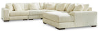 Lindyn 5-Piece Ivory Sectional with Chaise - Right-Facing