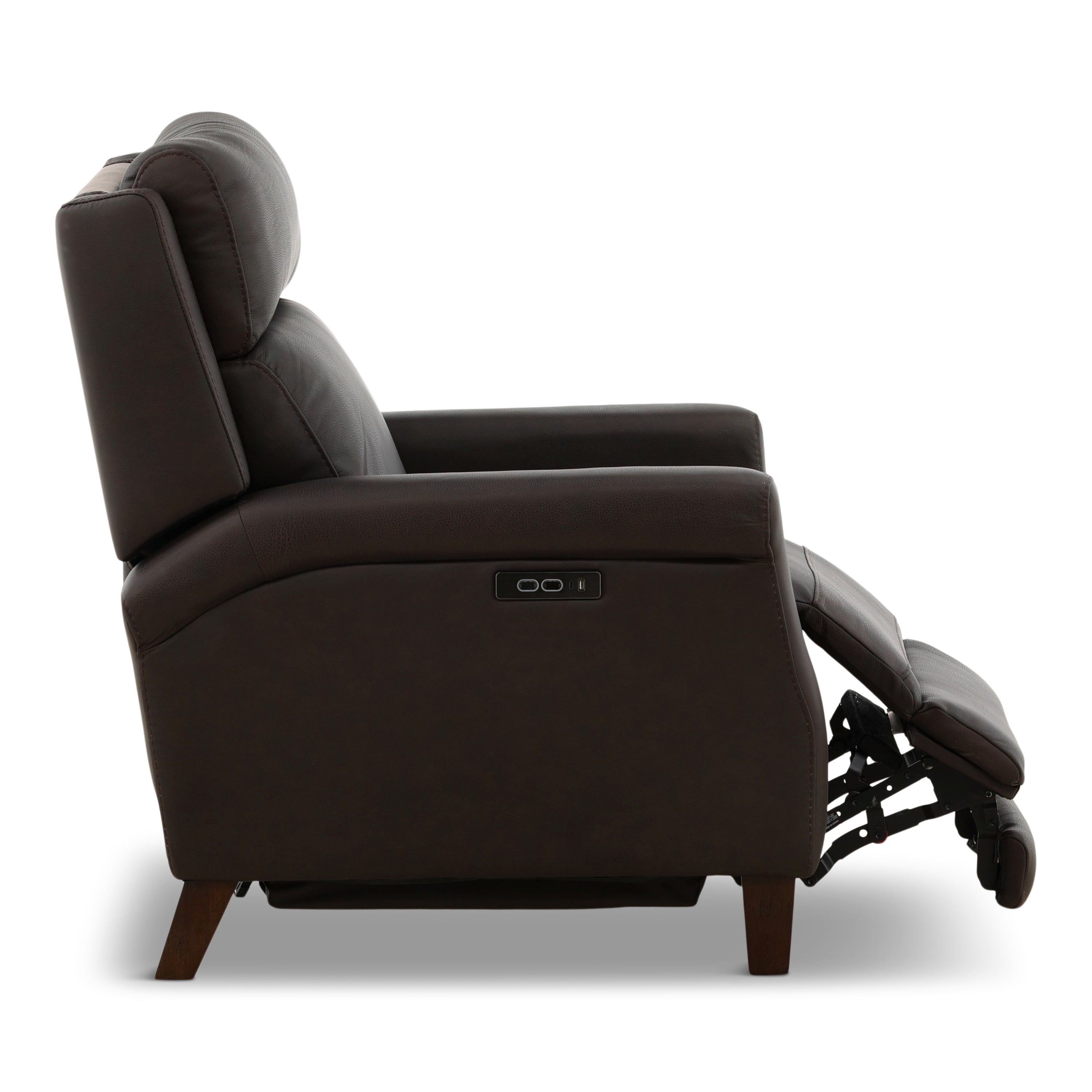 Doersten Leather Power Hi-Leg Zero Gravity Recliner - Reclining