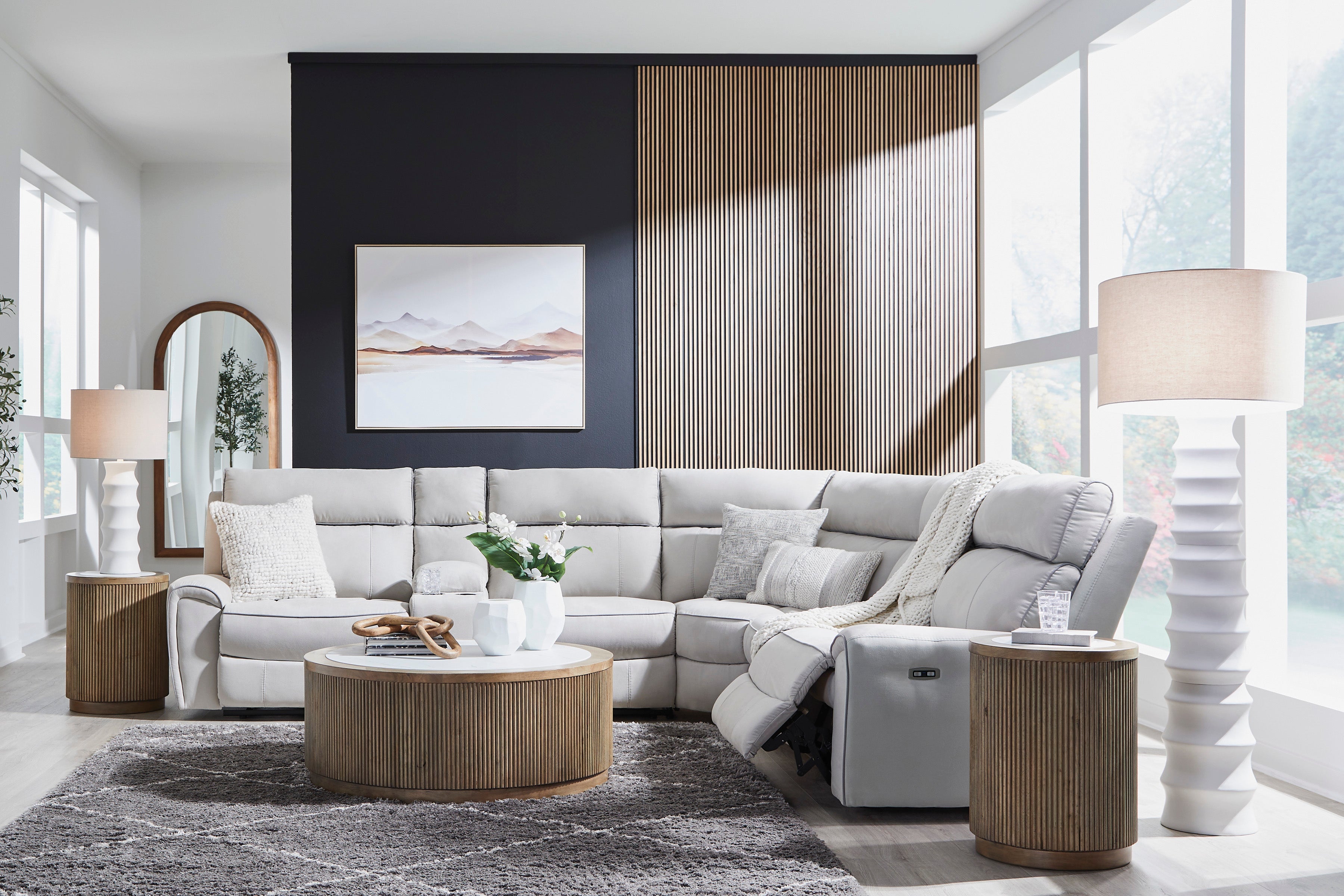 Grafton Pike 6-Piece Reclining Sectional with Storage Console - Set