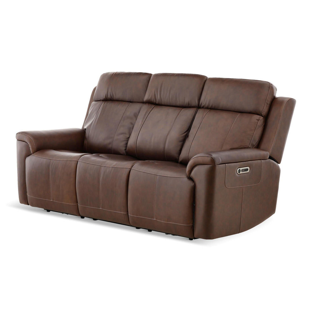 Adrian Leather Power Sofa with Drop Down Table - Dining Table