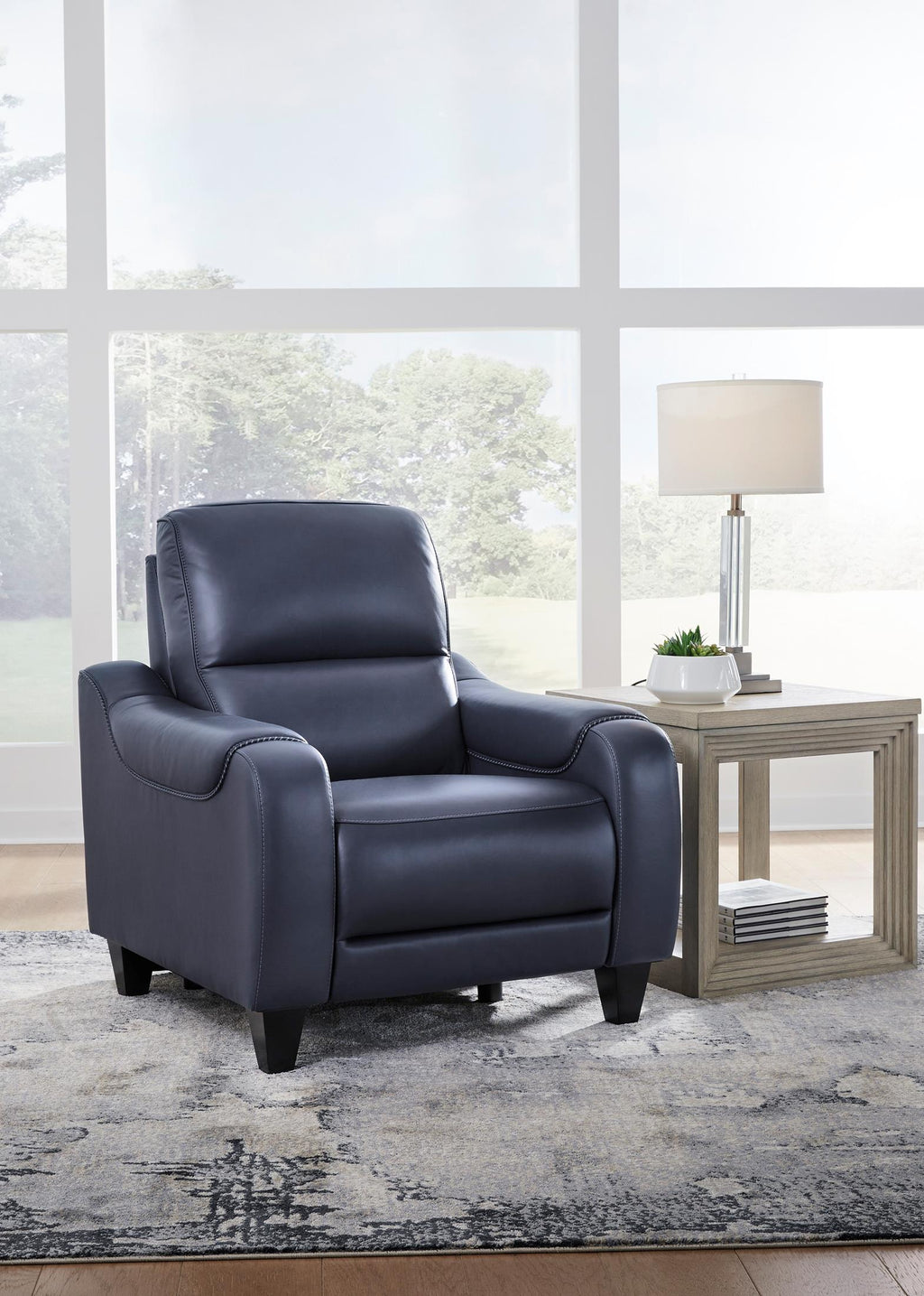 Mercomatic Leather Power Recliner - Ocean