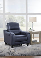 Mercomatic Leather Power Recliner - Ocean