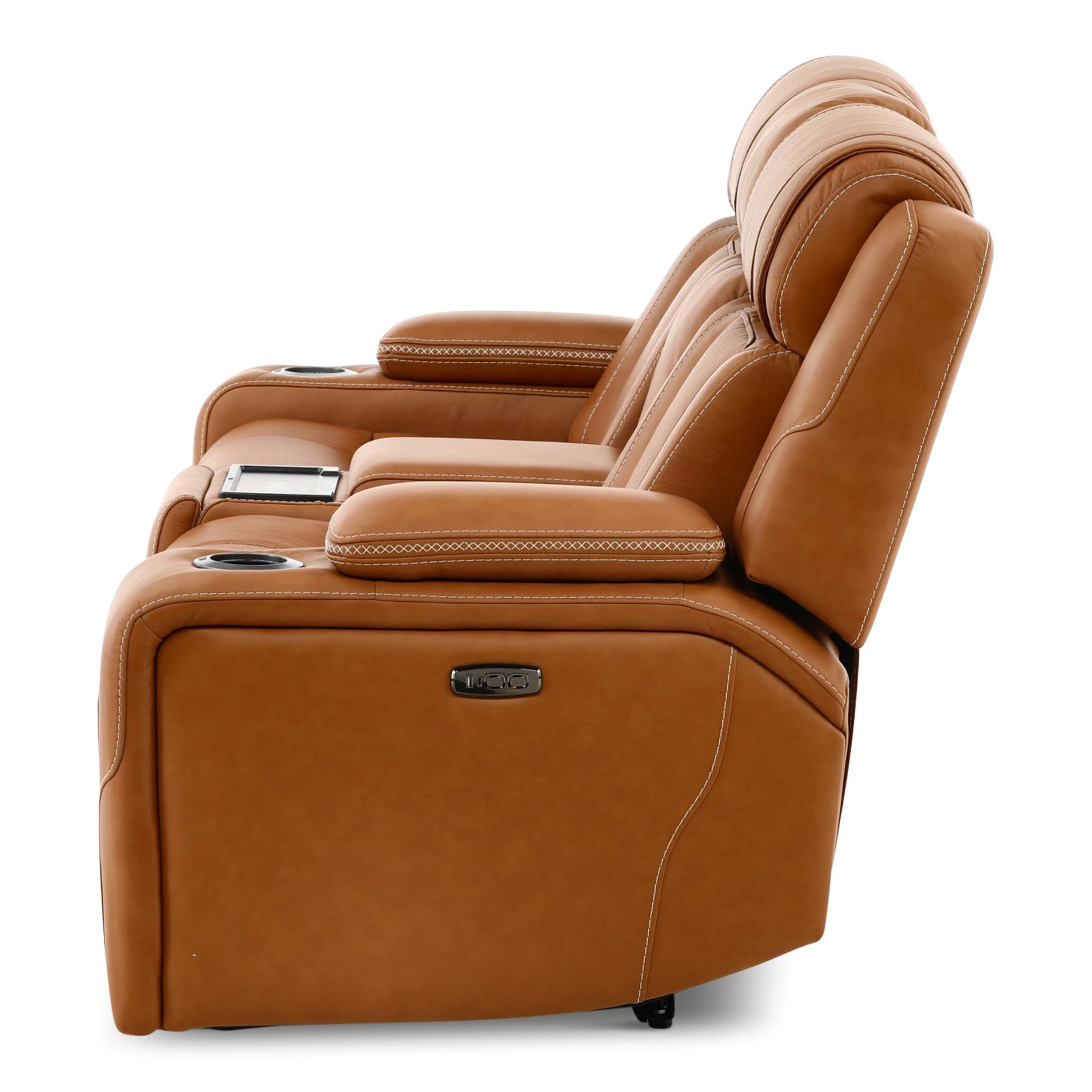 Denver Power Console Loveseat - Leather