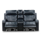 Hampton Leather Home Theater Console Loveseat - Power