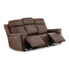 Adrian Leather Power Sofa with Drop Down Table - Dining Table