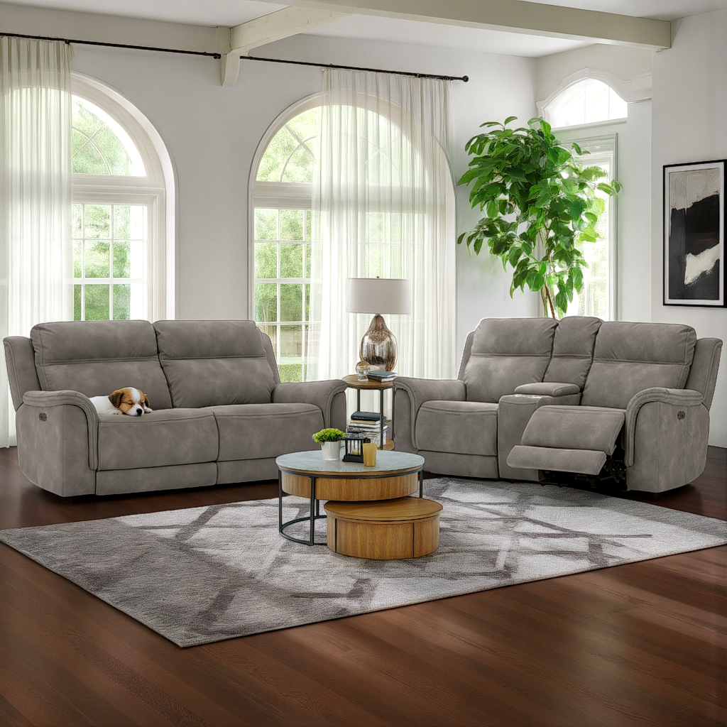 Next-Gen DuraPella Power Reclining Loveseat with Console - Fabric