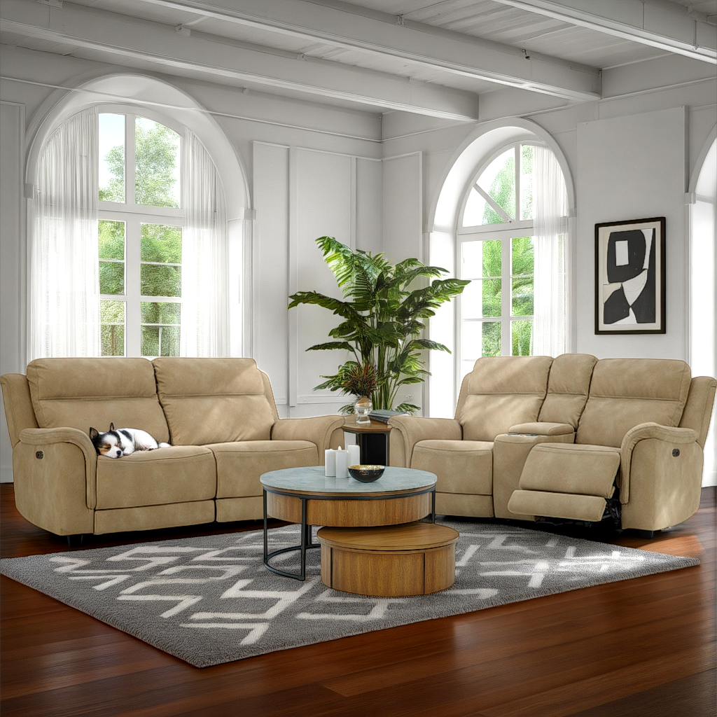 Next-Gen DuraPella Power Reclining Loveseat with Console - Fabric