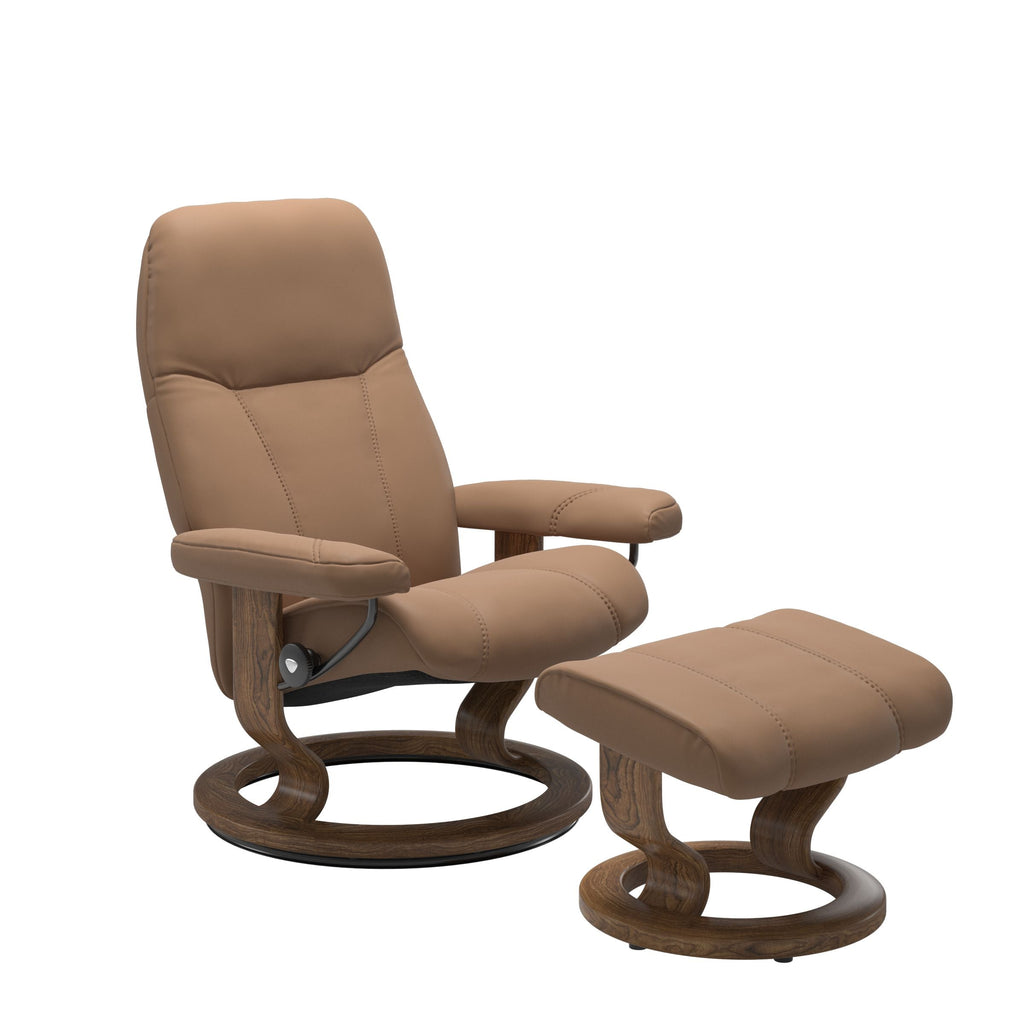 Consul Large Classic Chair and Ottoman - Indoor