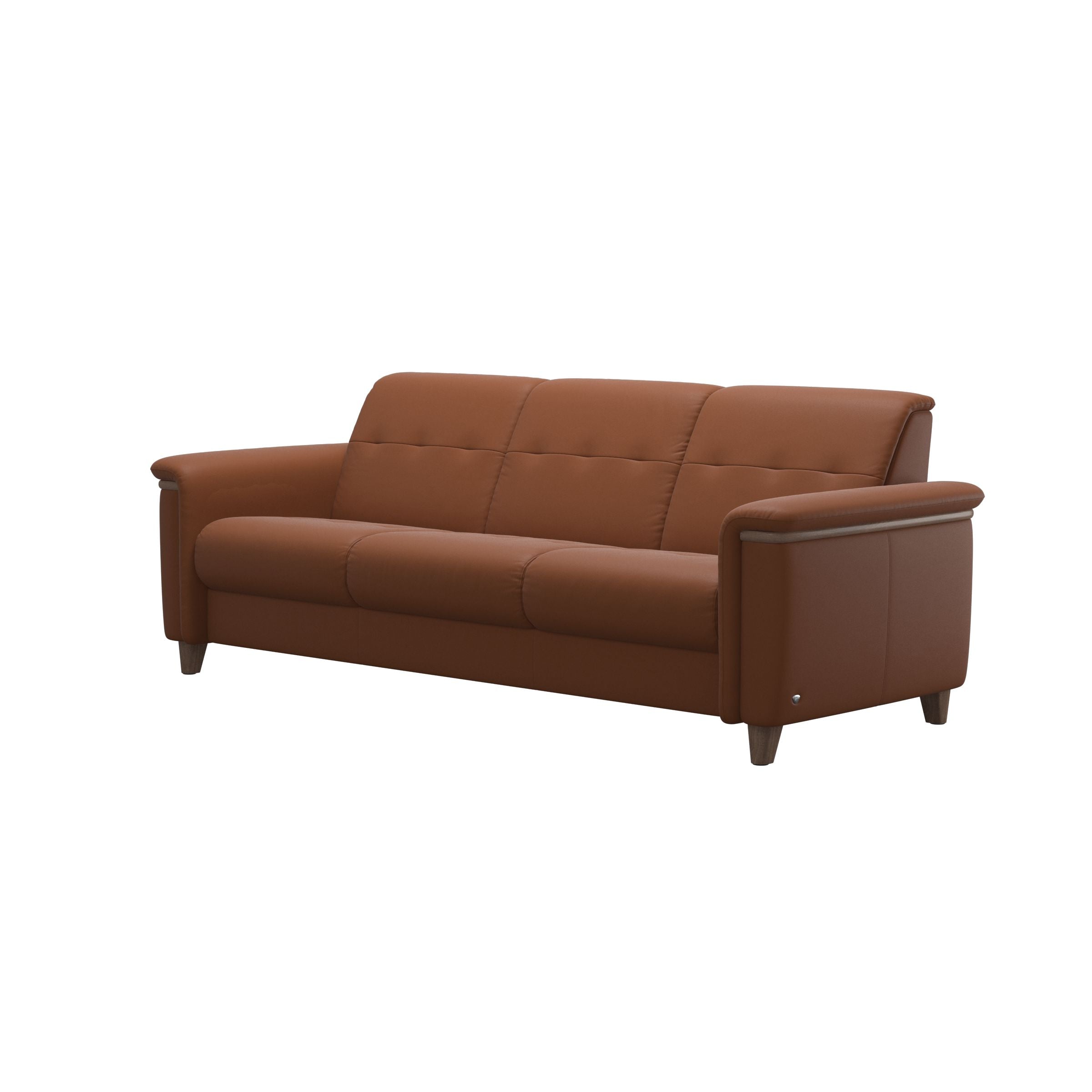 Flora Wood Leather Sofa - Indoor