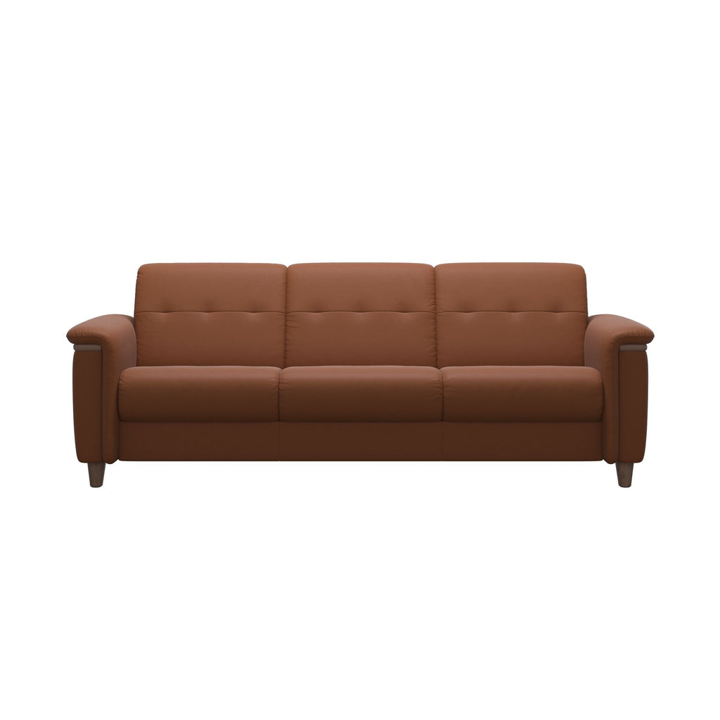 Flora Wood Leather Sofa - Indoor
