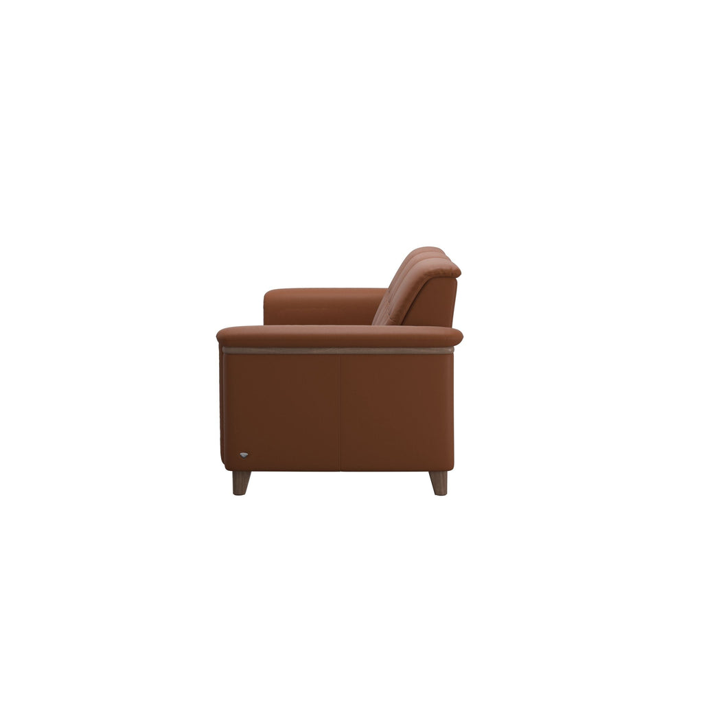 Flora Wood Leather Sofa - Indoor