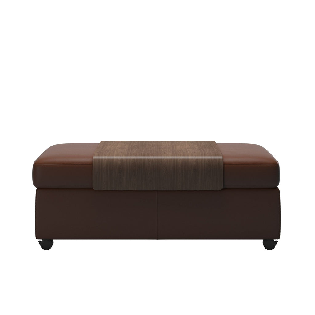 Flora Wood Double Ottoman with Table - Dining Table