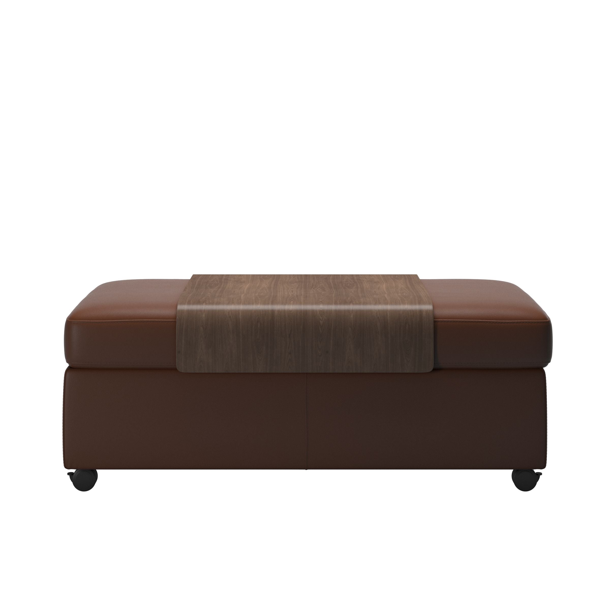 Flora Wood Double Ottoman with Table - Dining Table