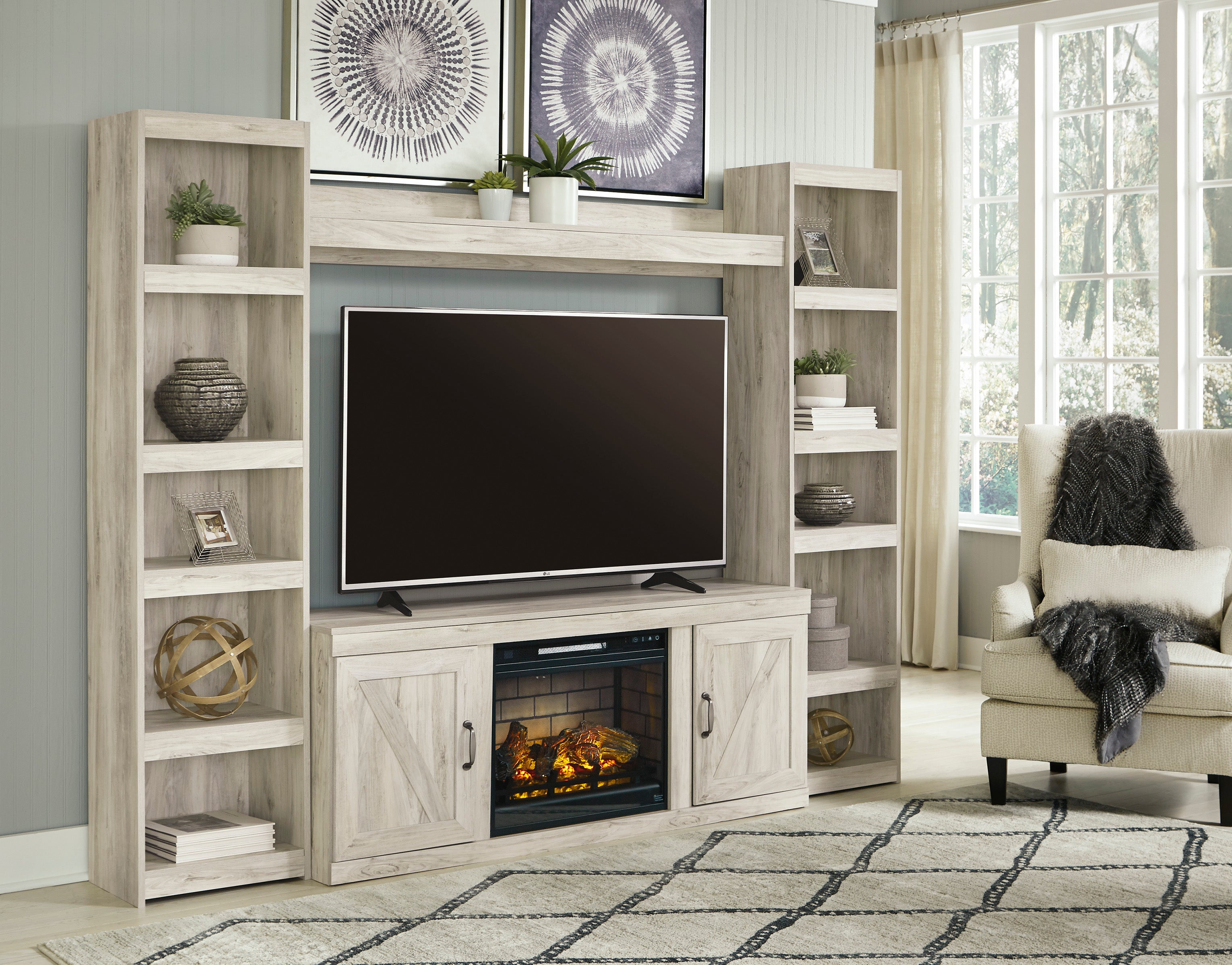 Bellaby 4-Piece Entertainment Center with Electric Fireplace - Set