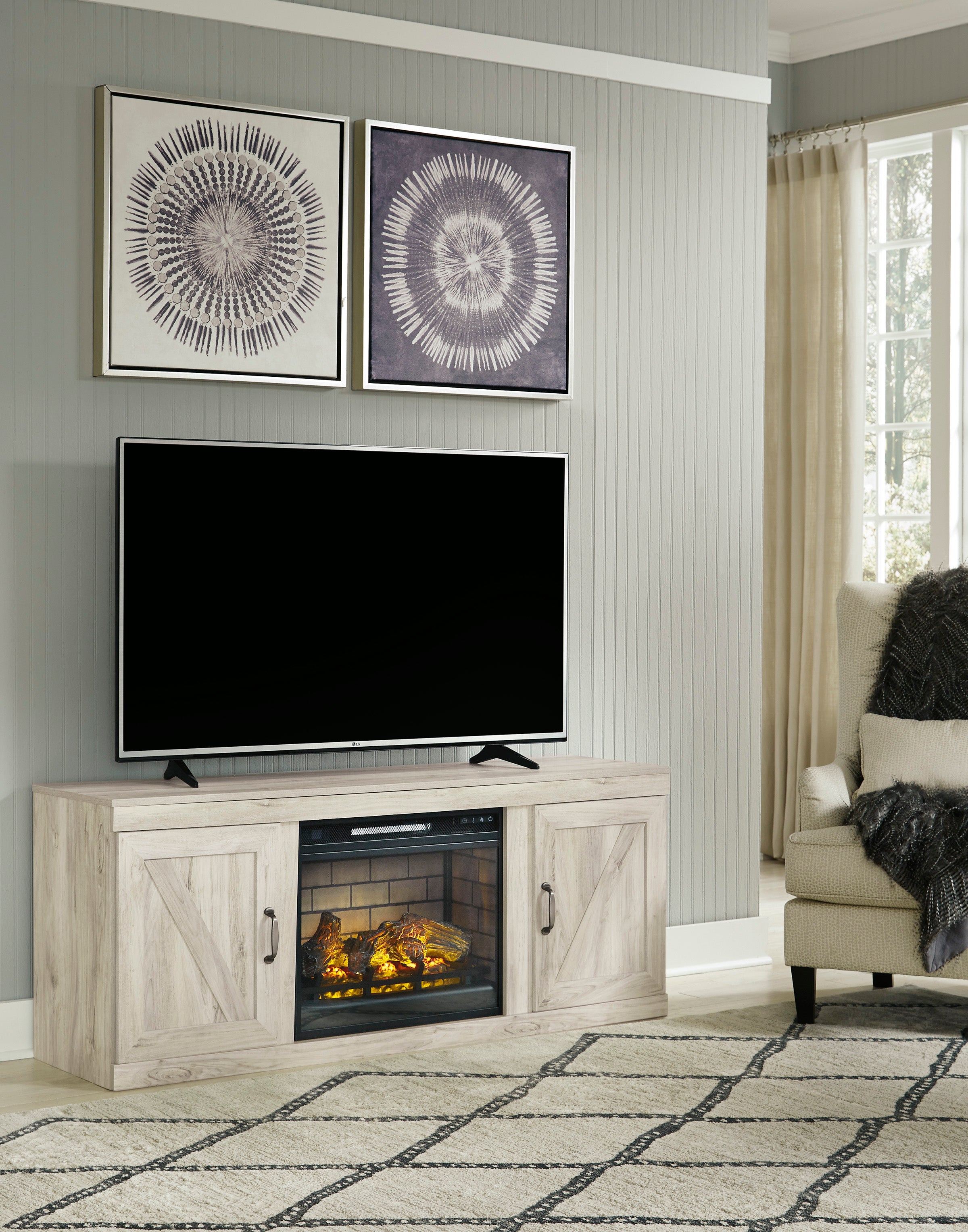 Bellaby TV Stand with Electric Fireplace - Indoor
